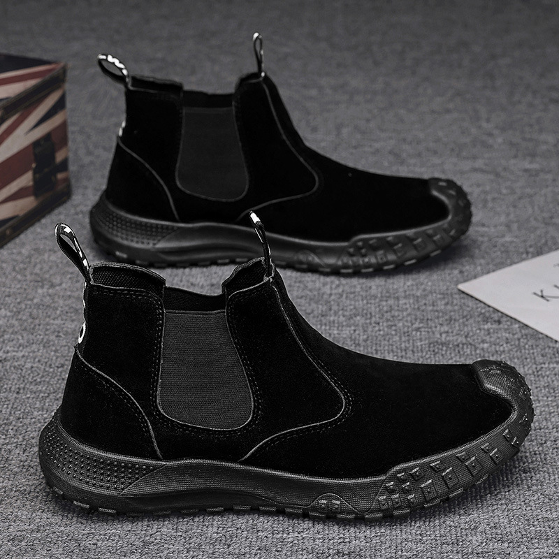 Botas Martin altas, zapatos para hombres, nuevos zapatos de herramientas transpirables de otoño, zapatos de seguro de trabajo casuales antideslizantes de todo fósforo de moda para hombres