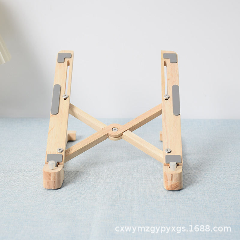 Laptop Stand Wooden Bracket Folding Portable Tablet Bracket Desktop Heightening Radiator Storage Rack