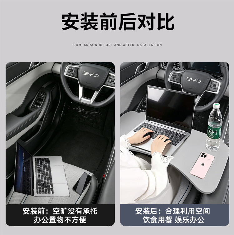 Suitable for Byd Destroyer 05 Car-Mounted Small Table Board, Foldable Computer Desk, Dining Tray, Interior Modification Parts