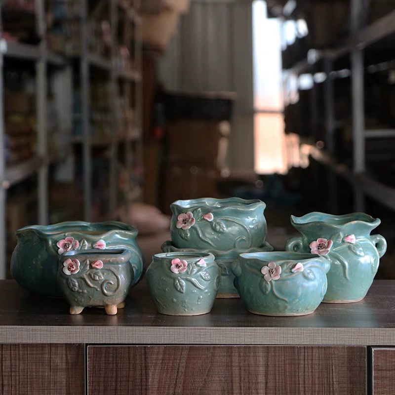 Керамическое растение сочный цветочный горшок новый ручная роспись цветочный горшок суккуленты