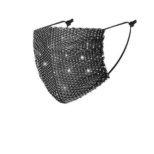 Trade-Ready European and American Style Rhinestone Mask, Black, Hollowed-Out Design—Perfect for Nightclubs, Parties, and Trendy, Eye-Catching Decorations with a Clubby Vibe