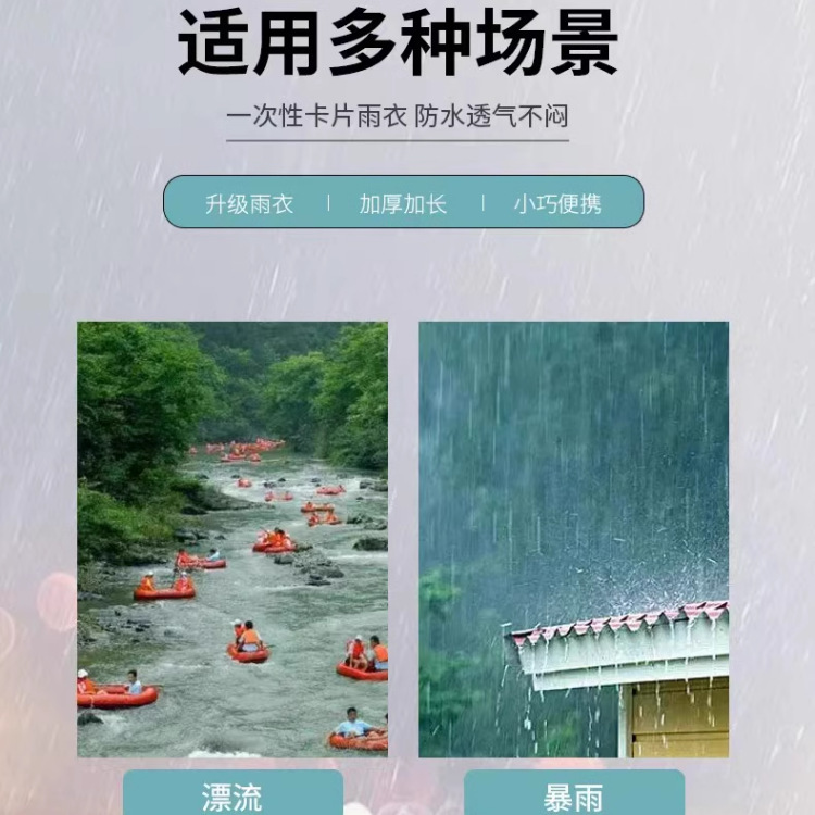 Disposable Raincoat Long Full Body Transparent Thickeneded Rainproof Women's Adult Portable Raincoat Waterproof and Rainproof Extra Large