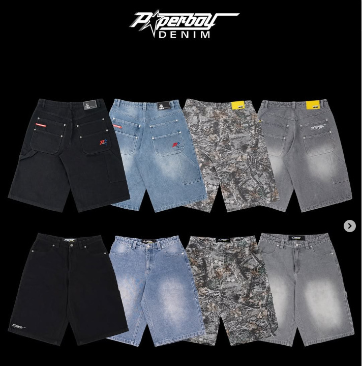cross-border fashion brand jnco trendy y2k jeans skateboard loose hip hop embroidery high street niche shorts wide leg pants