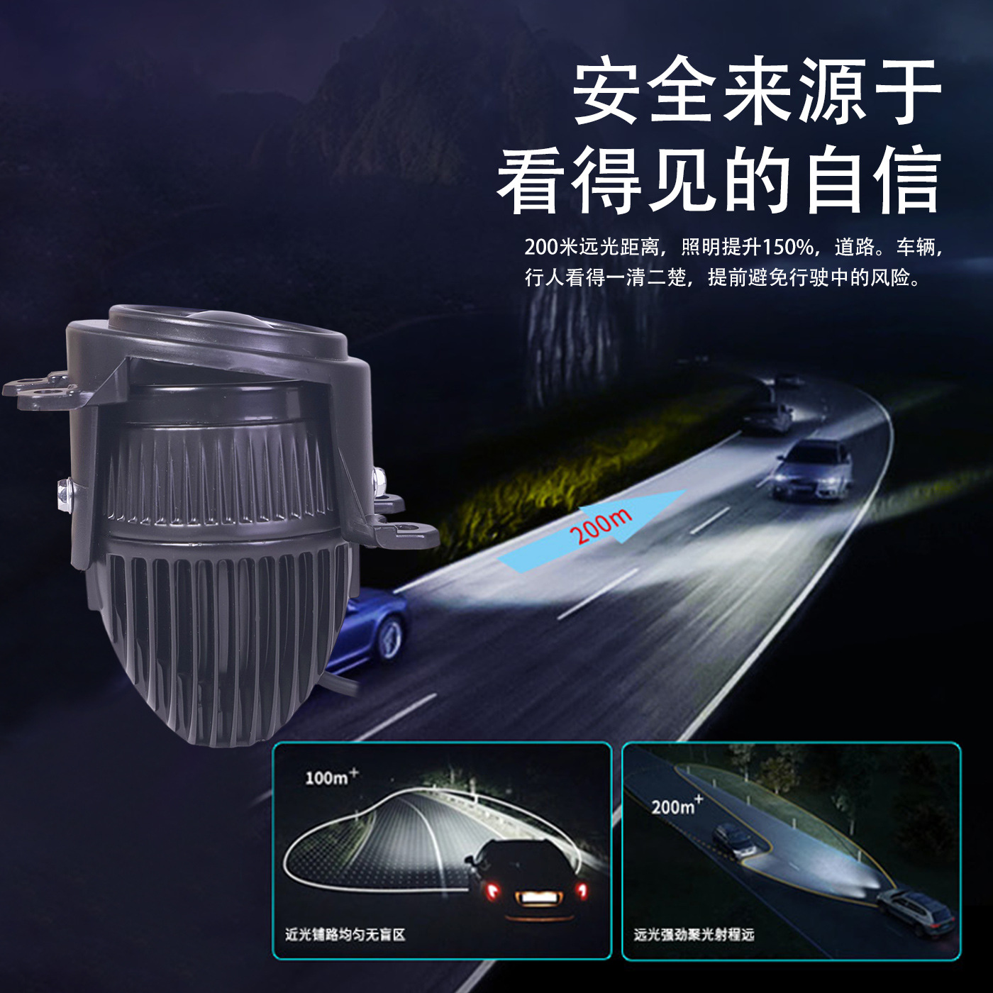 2.0 pulgadas LED doble lente de luz de niebla de luz baja y alta delantera de Toyota Corolla Senayze