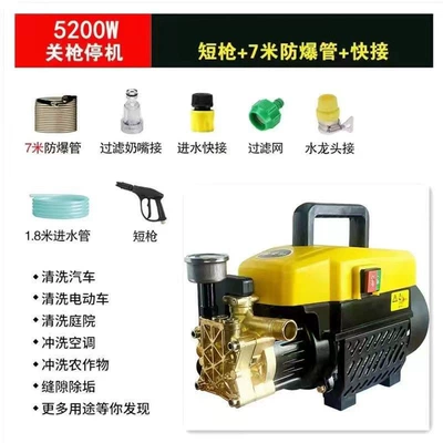 All-Copper Household Car Washing Machine High-Power Electric Water Gun Cleaning Machine High-Pressure Car Washing Machine Water Gun 220V Automatic Portable (Portable car washer) - the-all-copper-motor-is-durable-for-ten-years-upgraded-power-long-gun-7m-explosion-proof-pipe-quick-connect