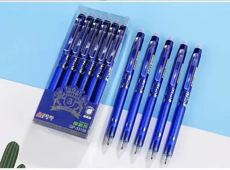 Картонно-рисованные ручки, Cartoon высокого качества, стираемая роликовая ручка blue erase pen для учащихся начальной школы