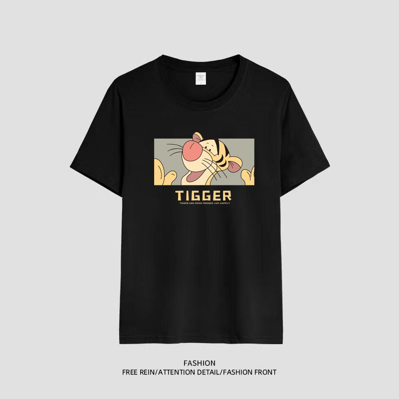 High street printing trendy couple's cold ice silk short-sleeved T-shirt men's and women's same T-shirt casual all-match men's fashion High street printing trendy couple's cold ice silk short-sleeved T-shirt men's and women's same T-shirt casual all-match men's fashion