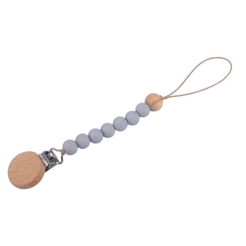 Amazon nuevo bebé suministros lunares cuentas de silicona chupete cadena bebé molar mordida pegamento anti-caída cadena