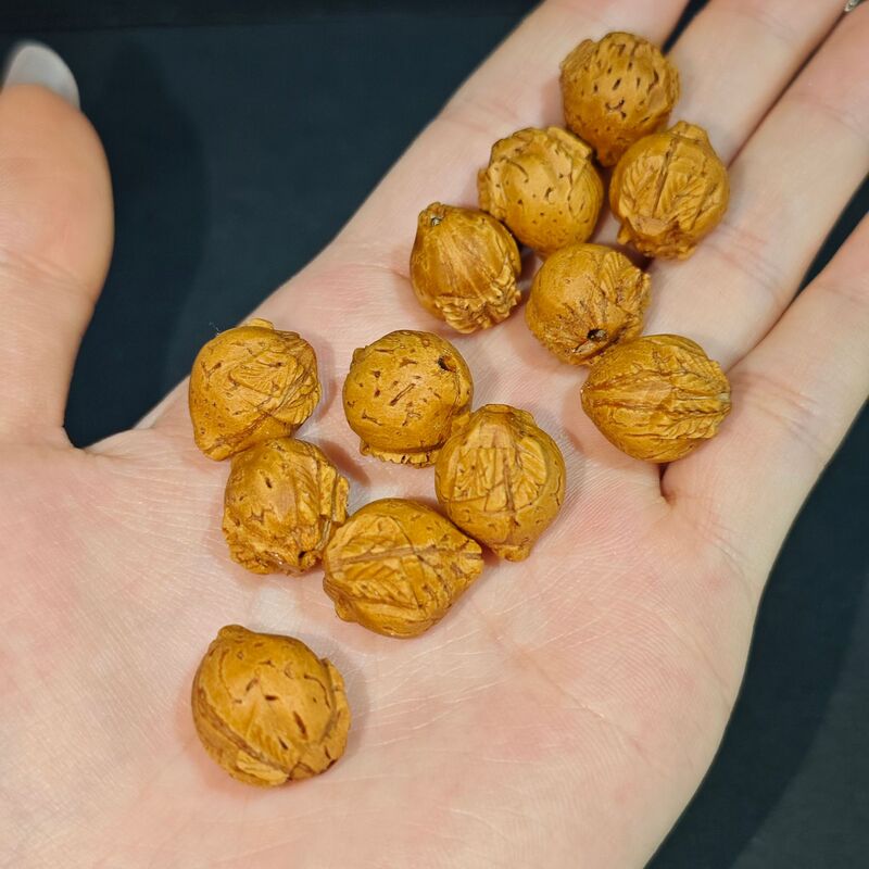 桃核雕刻桃篮配珠手串儿童吊坠手工diy手链材料桃核长命锁福字锁|undefined