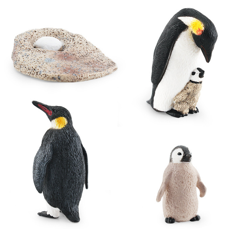Modelo de ciclo de crecimiento de pingüino de simulación transfronteriza volver Pingüino Emperador Pingüino proceso de crecimiento adornos de escritorio estáticos