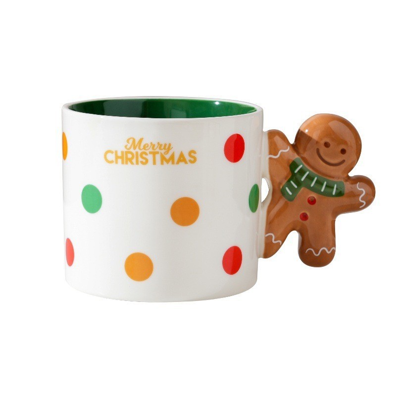 Insクリスマスサンタクロースマグカップセラミックカップ朝食ミルクカップコーヒーカップクリスマスプレゼント姜パイ人|undefined