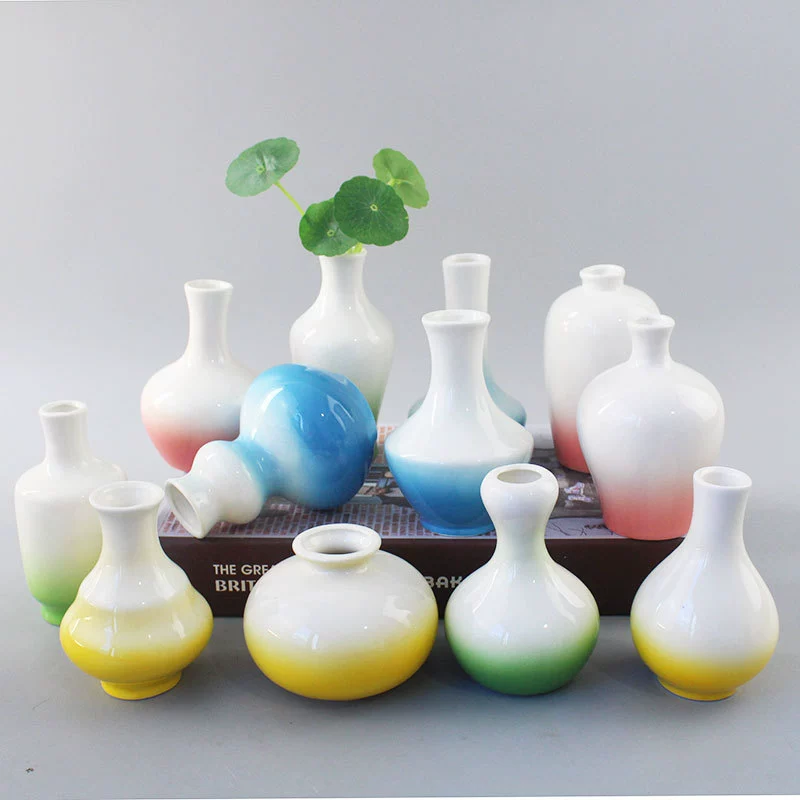 Современная простая градиентная керамическая ваза, маленький свежий сушеный цветок, бытовой цветок, гидропонный цветочный аппарат, цветочные украшения для гостиной