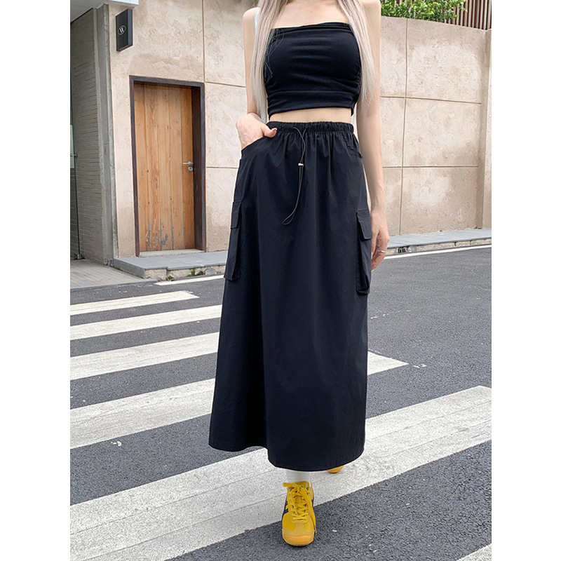 plus size chubby girl American-style Workwear Skirt Women's Spring and Autumn Salt Sweet and Spicy Style Slimming A- shaped Mid-length Skirt