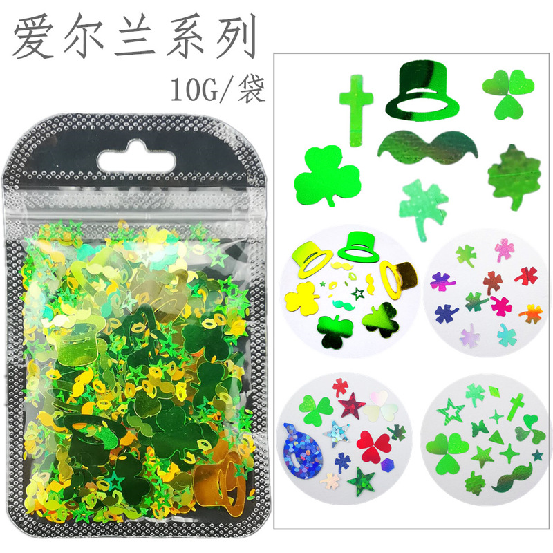 Cross-Border Irish Sequin Four-Leaf Clover Hat Green Sequin St. Patrick's Holiday Party Decorations Cross-Border Irish Sequin Four-Leaf Clover Hat Green Sequin St. Patrick's Holiday Party Decorations