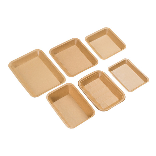 Disposable plate barbecue plate dinner plate paper plate commercial plate kraft paper rectangular tray tableware party boat box