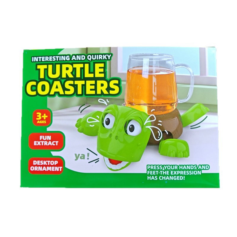 Un pequeño libro rojo explosivo, cojín de taza de agua de tortuga, lindo juguete extraño, juguetes de descompresión, adornos de juguetes de descompresión.