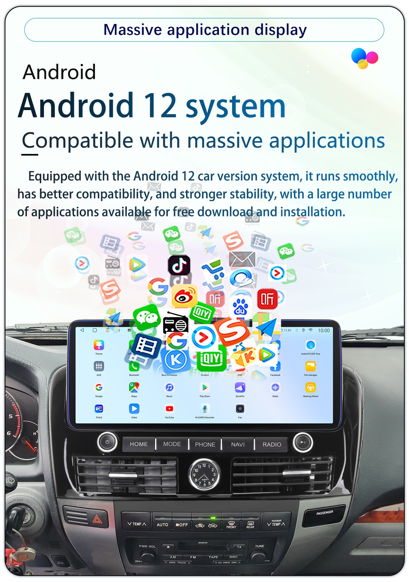 Suitable for 02-09 Toyota Prado High-End Lexus Gx470 Center Console 12.3inch Android Large-Screen Navigation System