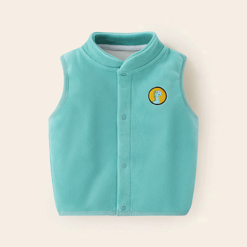 2023 de los niños de otoño e invierno Nuevo Olímpico de lana cardigan pequeño Chaleco de moda collar de pie lindo bebé de los niños del todo-fósforo