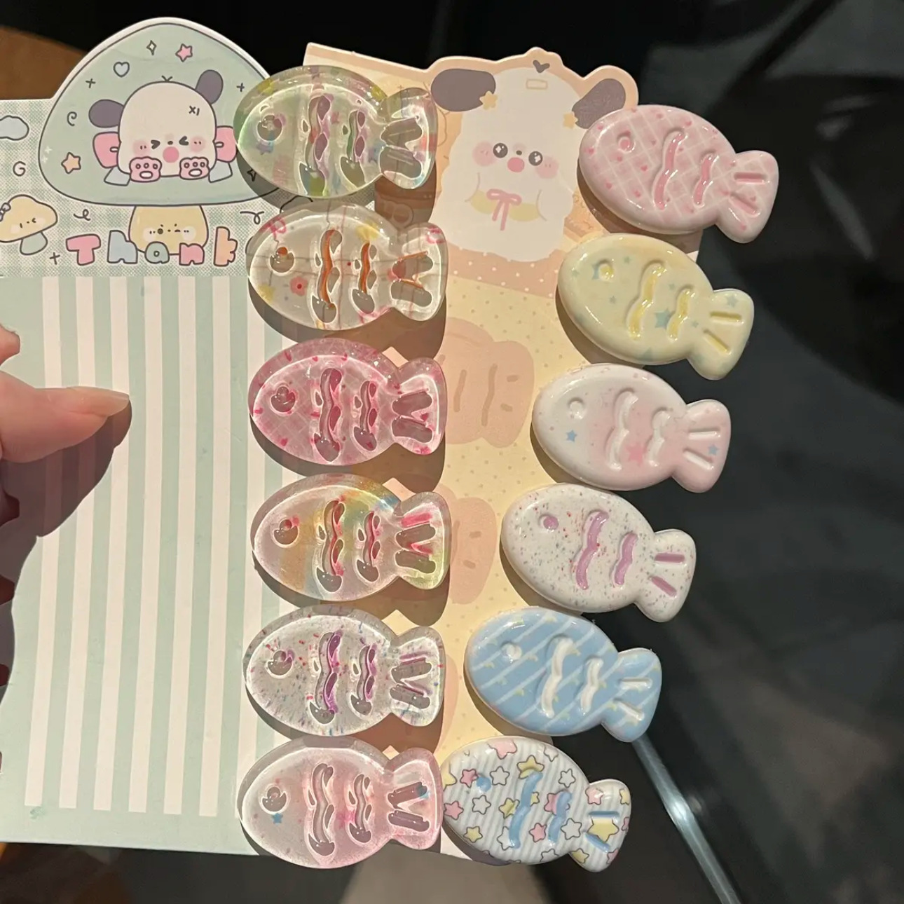 Cute Pattern Clear Hairpin Shiny Summer Clear Fish Bangs Clip Cartoon Versatile Girl Headwear for Women