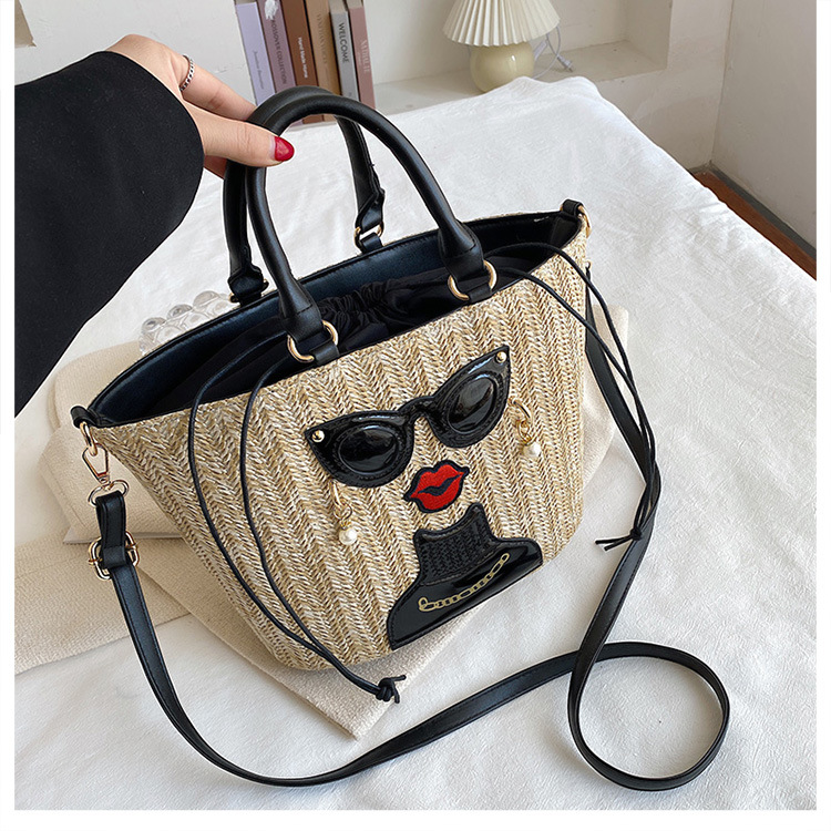 2022 Summer Fashion Large Capacity Portable Cross Body Woven Bucket Bag display picture 1