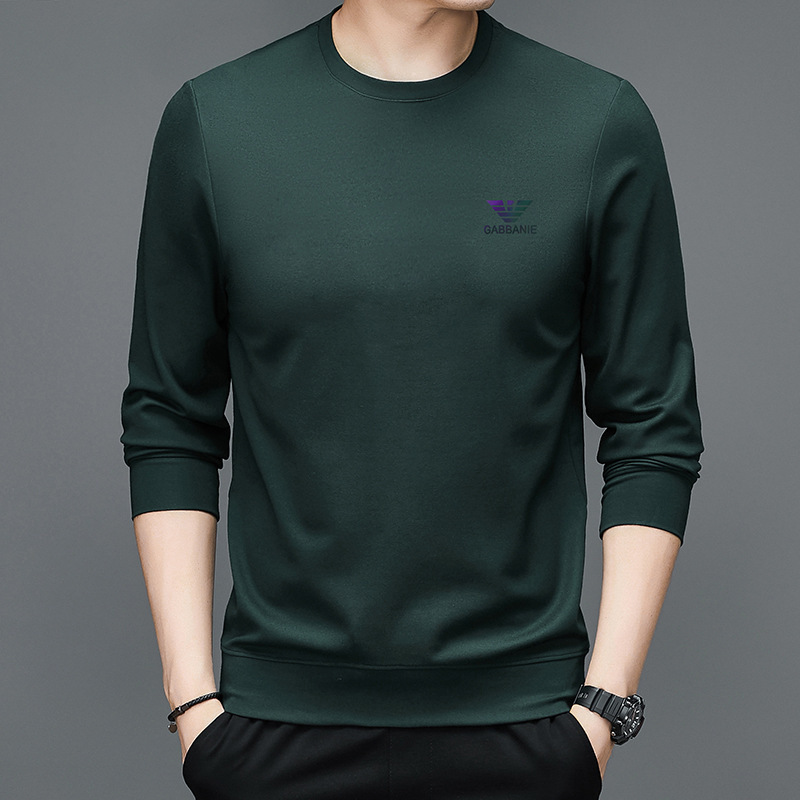 Same Style Q Amarnia New Men's Sweatshirt Autumn and Winter Round Neck T-Shirt Bottoming Shirt Business Casual Trendy Long Sleeves