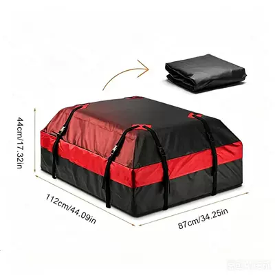 Cross-Border 420D Roof Waterproof and Rainproof Storage Bag Outdoor Car Luggage Bag Off-Road Car Roof Luggage Bag (Kempinq və səyahət) - red-420d-roof-bag