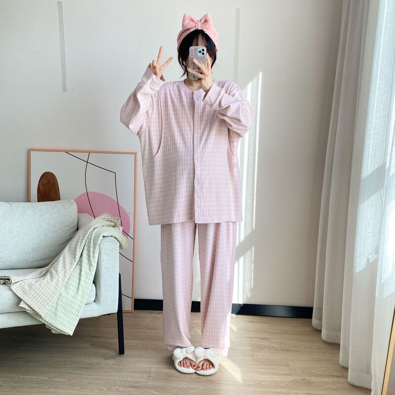Plus Size Pajamas for Pregnant Women, Maternity Wear 100kg Derong Thermal Nursing Home Clothes