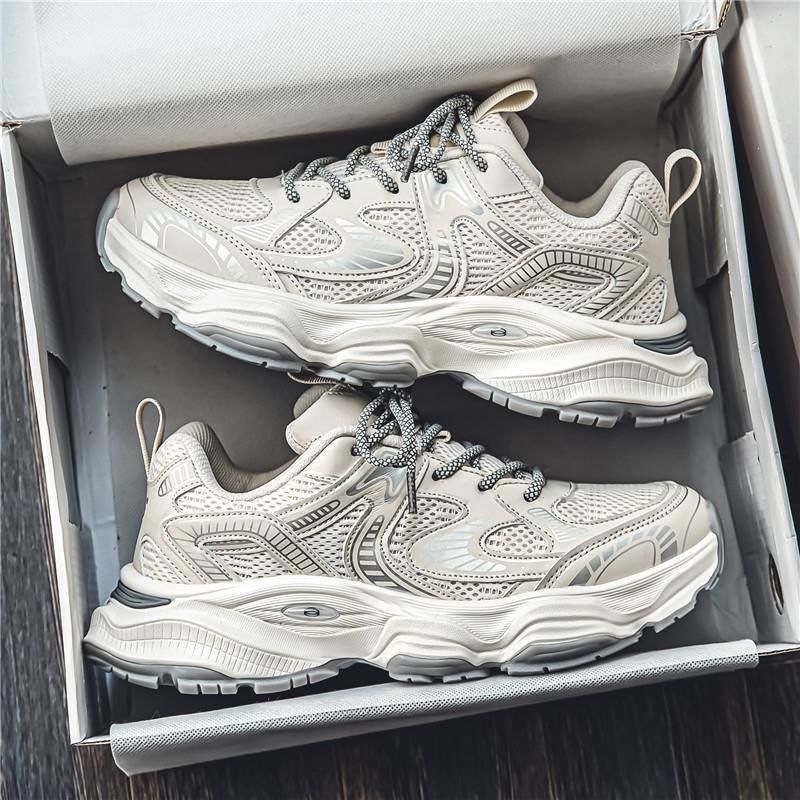 Summer New Dad Shoes Teen Trend Versatile Breathable Mesh Thick Sole Heightening Casual Sports Shoes_vogvips.com