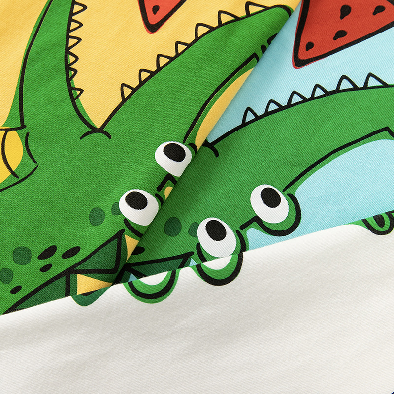 Betop ropa para niños camiseta de manga corta para niños verano cocodrilo estampado niño ropa de bebé media manga fuente de Douyin