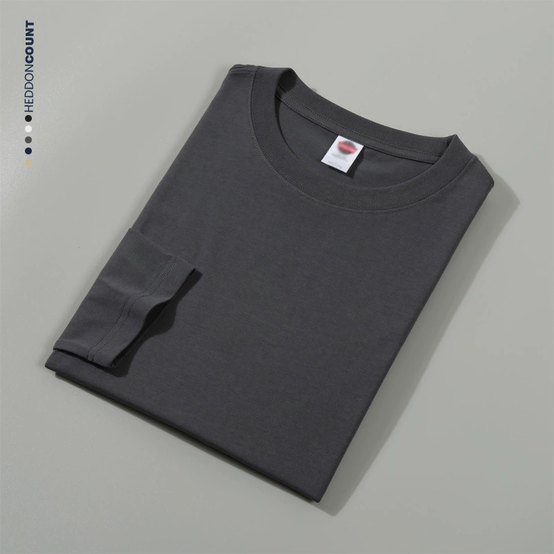 Футболки для мужчин и женщин с длинным рукавом с круглым вырезом и длинным рукавом. 2025 новая хлопковая рубашка с свободным рукавом/длинный рукав