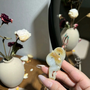 Jin Yu Tang Xinjiang Hotan Jade Zodiac Snake Floating Gold Sugar 56/28/13 Zodiac Snake Closed Eyes