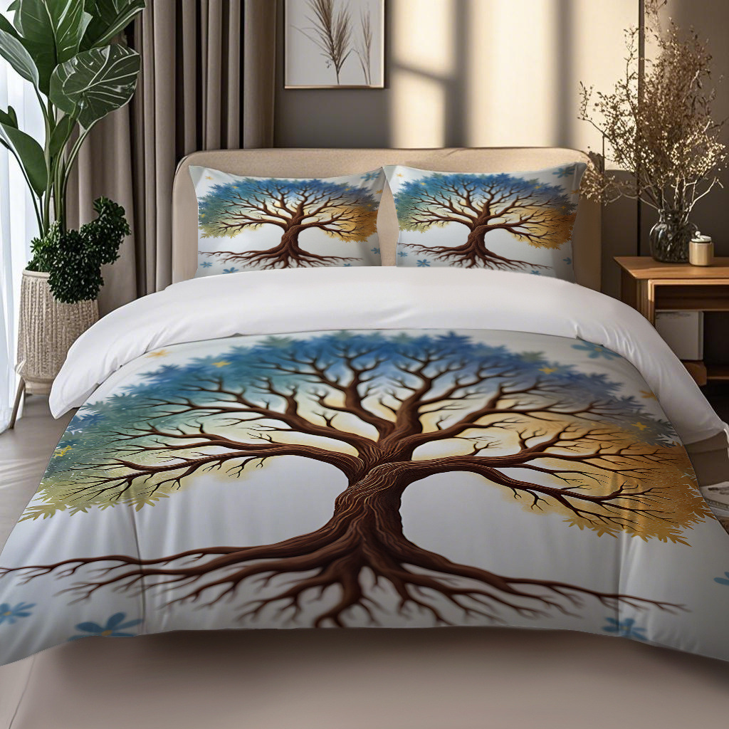 TEMU / JIT Fantasía Celtic Nudo Life Tree Moist Print Digital Kit de colcha de tela para el hogar