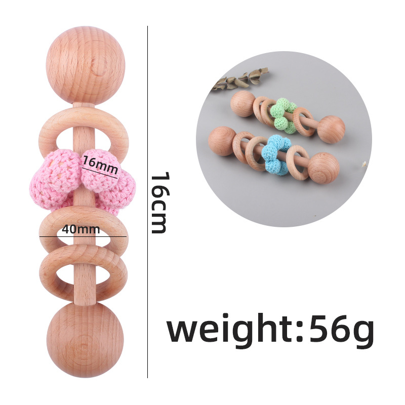 New Beech juguete de los niños mordedor ejercicio infantil bebé bola lana sonajero interactivo educativo teether stick