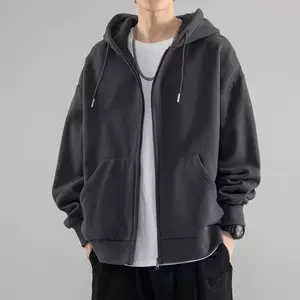 เสื้อฮู้ดดี้ซิปหน้าแขนยาวสไตล์เกาหลี