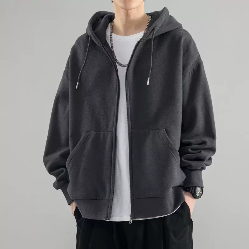 เสื้อฮู้ดดี้ซิปหน้าแขนยาวสไตล์เกาหลี