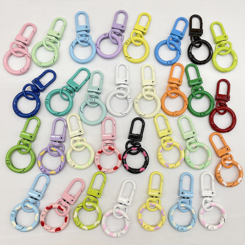 in stock candy color spring buckle door buckle combination luggage key chain pendant color spring ring diy jewelry accessories in stock candy color spring buckle door buckle combination luggage key chain pendant color spring ring diy jewelry accessories