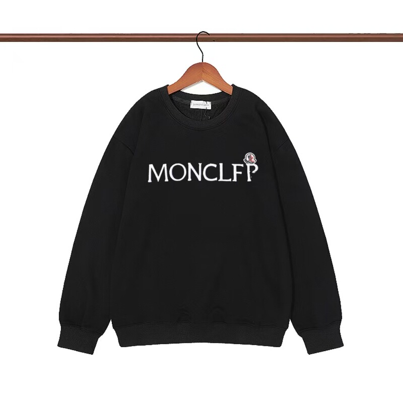 新款欧美蒙MON满印CLER魔术贴刺绣字母LOGO圆领卫衣男女同款上衣|undefined