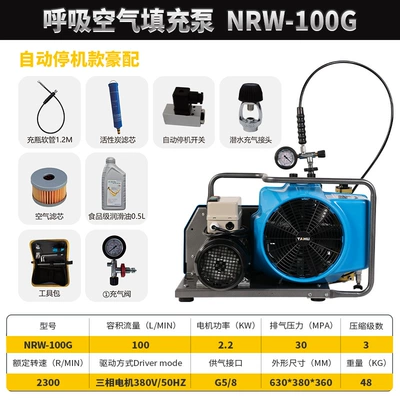 Air Filling Pump 4500Psi — Hava kompressorları - nrw-100g-380v-automatic-luxury-equipment-comes-with-diving-inflatable-head