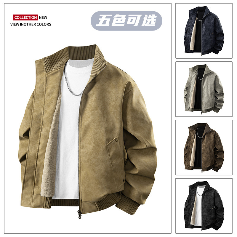 Chaqueta transfronteriza para hombres otoño y invierno 2025 nuevo tipo de algodón caliente grueso para hombres suelto chaqueta antiviento retro