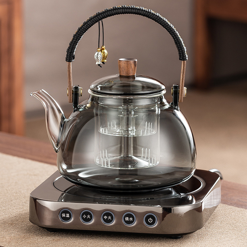 New Ultra-Thin Small Electric Ceramic Stove Glass Teapot High Temperature Resistant Tea Maker Household Steaming Kettle Kettle