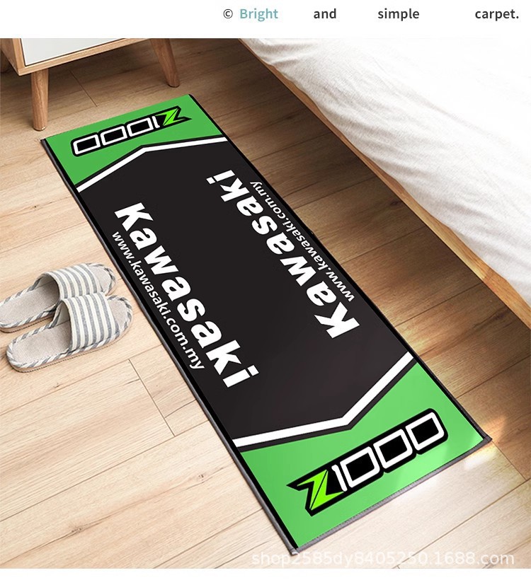 Cross-Border Off-Road Motorcycle Display Special Mat Crystal Velvet Bedroom Bedside Blanket Decorative Advertising Logo Motorcycle Floor Mat