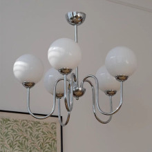 包豪斯中古白色风玻璃客厅卧室吊灯轻奢现代简约餐厅灯设计师灯