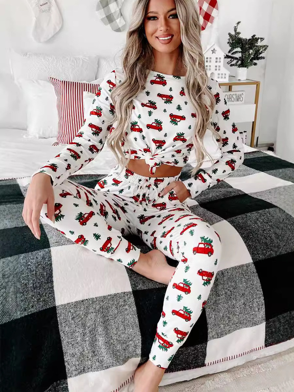 新品クリスマスプリント長袖セット|undefined