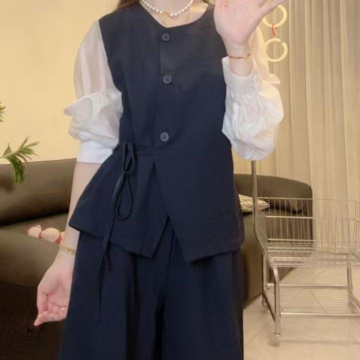 早秋新款时尚套装老钱风极简风优雅时尚套装两件套减龄秋季长袖|undefined
