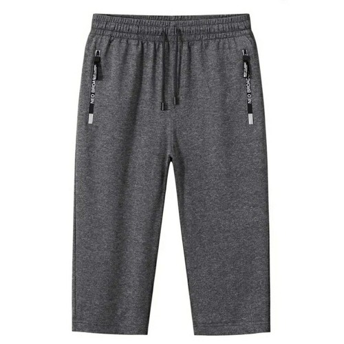 Summer Men's Solid Color 7/8 Length Thin Quick-Dry Shorts Men's Plus Size Shorts Loose Casual Sporty 7/8 Length Pants