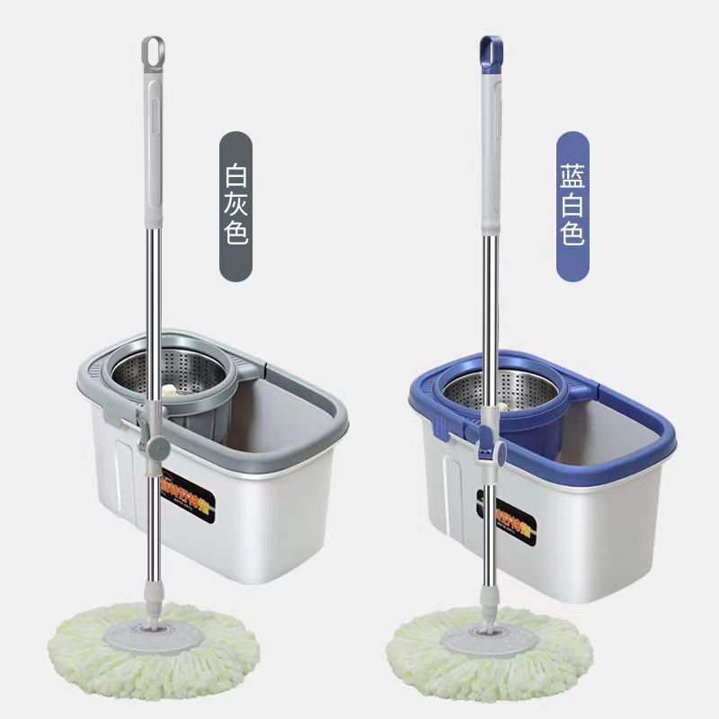 Thickened Mop Bucket with Rotating Mop, Hands-Free Floor Mop for Home Use, One-Step Cleaning, Lazy Spin-Dry Mop