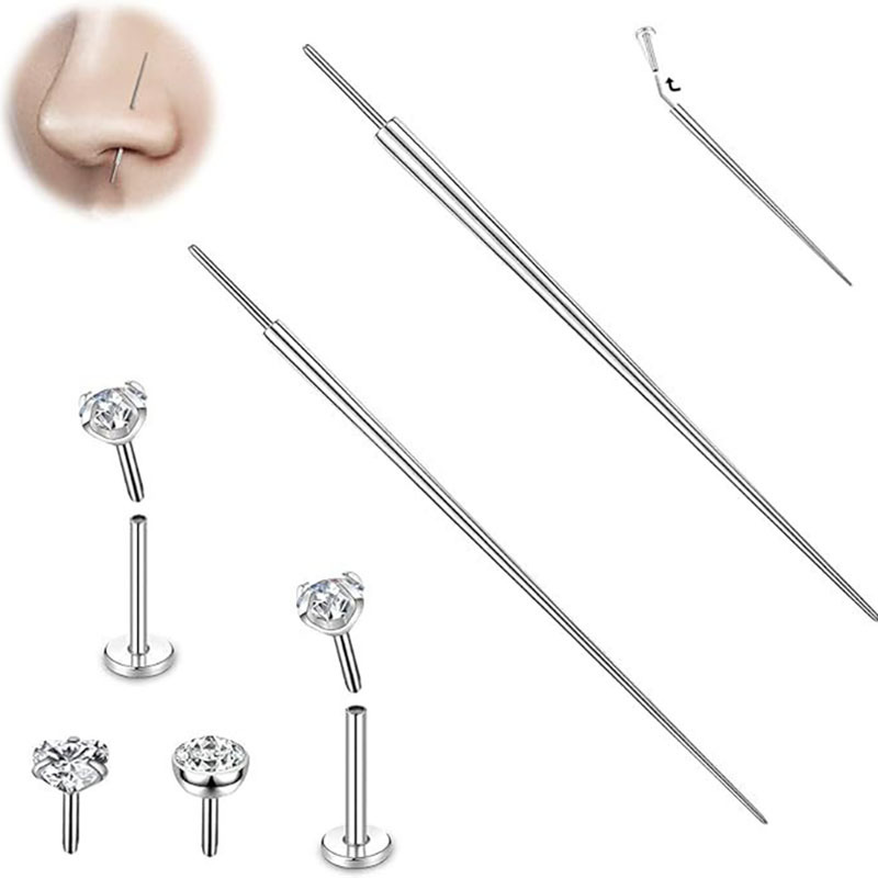 G23 Titanium Plug-In Lip Nail Ear Nail F136 Titanium Alloy Plug-In Ear Bone Nail Polished Body Piercing Jewelry detail image 7