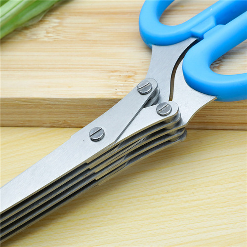 Chive scissors for kitchen home use five-layer vegetable chive shredder paper chive scissors stainless steel three-layer scissors