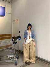 慵懒感休闲套装女夏季2025新款防晒衬衫打底背心阔腿裤子三件套潮