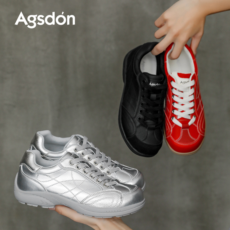 Zapatos de entrenamiento alemán rojos de Augu Shi Deng mujeres 2025 nuevos zapatos de ballet retro retro de caño Gump zapatos deportivos casuales